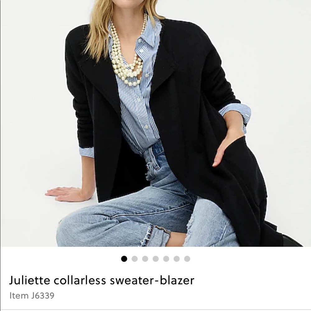 JCrew, Juliette collarless sweater-blazer
